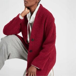 NWT Banana Republic Factory Red Knit Jacket in Saucy Red